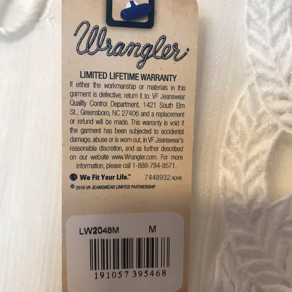 BNWT Wrangler Peasant Blouse in Ivory - Sz M - Picture 3 of 8